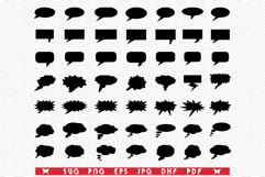 SVG Speech Bubble, Black silhouette, Digital clipart Product Image 1