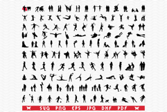 SVG People Black Silhouettes, Isolated, Digital clipart Product Image 1