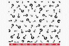 SVG Question Marks, Seamless silhouettes, Digital clipart Product Image 1