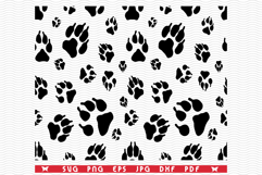 SVG Dog Footprints, Seamless wallpaper SVG, digital clipart Product Image 1
