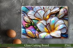 Glass Cutting Board Design | Beautiful Pearl Flowers Product Image 1