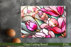 Glass Cutting Board Design | Pink Tulips Product Image 1
