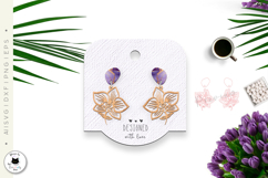 Elegant Floral Stud Earrings | Wooden Jewelry SVG Product Image 5