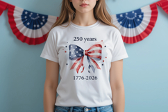 250 Years Patriotic Bow Coquette USA PNG Product Image 1