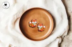 Chibi Fall Stud Earrings Vol.1 | Kawaii Earrings SVG Product Image 3