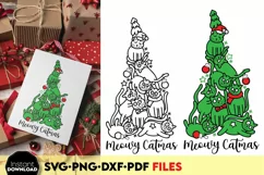 Cat Christmas tree | Cat Xmas Ornaments | Holiday Cat SVG Product Image 1