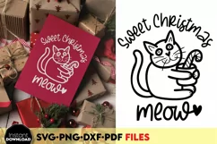 Kitty Christmas Png | Xmas Cat Svg | Gift for Cat Mom Svg Product Image 1
