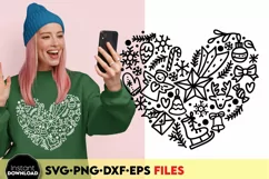 Funny Christmas shirt design with Christmas ornaments heart Product Image 5
