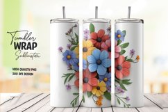Multicolor 3d floral tumbler wrap sublimation design Product Image 1