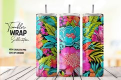 Neon flower tumbler wrap sublimation Product Image 1