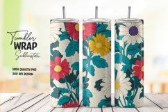 Watercolor floral tumbler wrap sublimation png Product Image 1