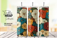 Watercolor floral tumbler wrap sublimation png Product Image 1