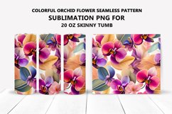 Colorful Orchid Flower Seamless Tumbler Wrap Design Product Image 3