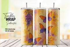 Butterfly watercolor tumbler wrap with soft texture Product Image 1