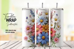 Multicolor 3d floral tumbler wrap sublimation design Product Image 1