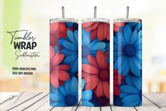 Watercolor floral tumbler wrap sublimation png Product Image 1