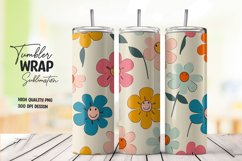 Watercolor floral tumbler wrap sublimation png Product Image 1