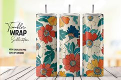 Watercolor floral tumbler wrap sublimation png Product Image 1
