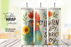Funny rooster floral tumbler wrap with awesome quote Product Image 1