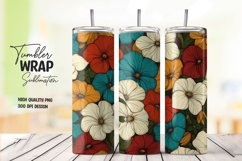 Watercolor floral tumbler wrap sublimation png Product Image 1