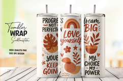 Good vibes only motivational tumbler wrap with plants Product Image 1