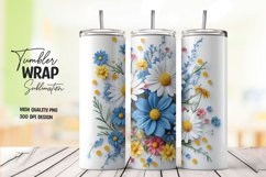 Multicolor 3d floral tumbler wrap sublimation design Product Image 1