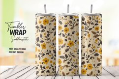 Watercolor floral tumbler wrap sublimation png Product Image 1