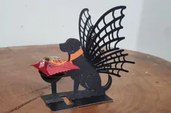 Papercut Halloween Dog with Cobweb Wings - Candy Holder SVG Product Image 6
