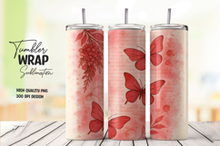 Butterfly watercolor tumbler wrap with soft texture Product Image 1