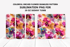 Colorful Orchid Flower Seamless Tumbler Wrap Design Product Image 1