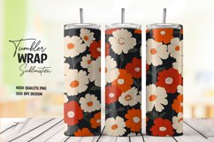 Watercolor floral tumbler wrap sublimation png Product Image 1