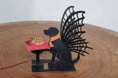 Papercut Halloween Dog with Cobweb Wings - Candy Holder SVG Product Image 5