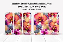 Colorful Orchid Flower Seamless Tumbler Wrap Design Product Image 4