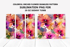 Colorful Orchid Flower Seamless Tumbler Wrap Design Product Image 5