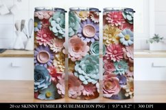 Pastel 3D Paper Flower Tumbler Sublimation Bundle Product Image 2