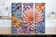 Pastel 3D Paper Flower Tumbler Sublimation Bundle Product Image 4