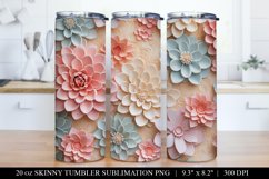 Pastel 3D Paper Flower Tumbler Sublimation Bundle Product Image 5