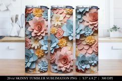 Pastel 3D Paper Flower Tumbler Sublimation Bundle Product Image 7
