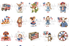 4th of July | Patriotic Day Watercolor Clipart Bundle Product Image 2