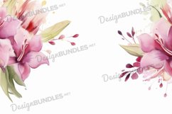 Watercolor floral heart frame background Product Image 1