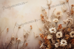 Beige Neutral Dried Flower Rustic Boho Watercolor Background Product Image 1