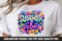 Summer Vibes Colorful Tropical Floral Clipart PNG Product Image 1
