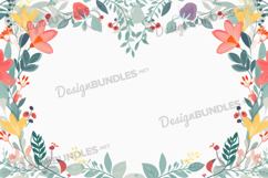 Colorful Flowers Digital Paper, Flowers Background Design Product Image 1