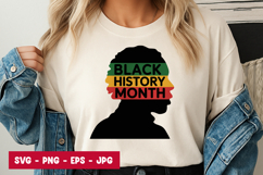 Black History Month Afro Silhouette Head Vector Design Product Image 1
