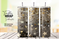 Gold Sparkle Glitter Tumbler Wrap Product Image 1