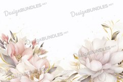 Watercolor Floral Frame Flat Lay Background, digital paper Product Image 1