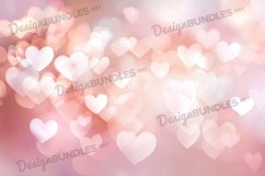 Soft Pink Heart Bokeh Digital Background Product Image 1