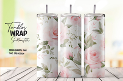 White Rose tumbler wrap png Product Image 1