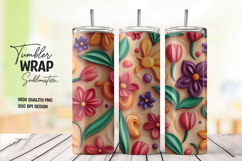 3D Floral Tumbler Wrap PSD Sublimation Product Image 1