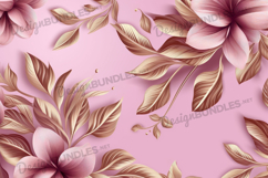 Soft Pink Floral Leaves Background Product Image 1